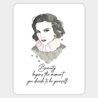 Beauty Begins The Moment You Decide To Be Yourself, Coco Quote Sticker